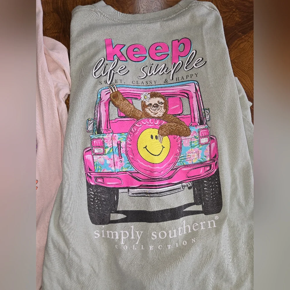 Lot Of 2 Womens Simply Southern Long Sleeve T-shirts, Size Large - Picture 3 of 9